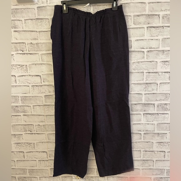 Women’s Max Studio Leonmax navy blue wool blend wide leg pants Large - Picture 2 of 5